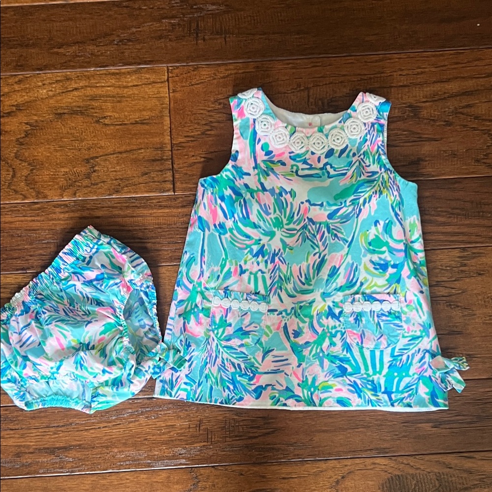 Lilly Pulitzer Pink and Blue Baby Dress